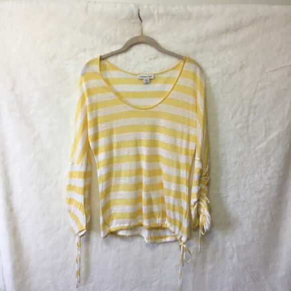 Coldwater Creek Tops - Coldwater Creek Yellow Stripped Long Sleeve Shirt
